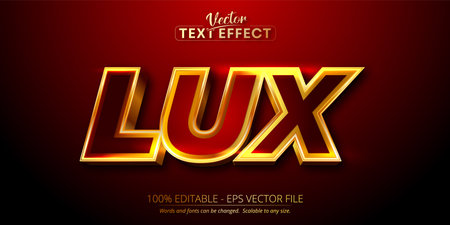 Lux text, shiny gold style editable text effectのイラスト素材
