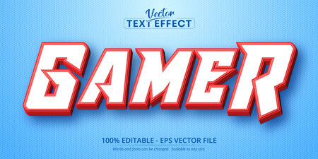 Gamer text, cartoon style editable text effectのイラスト素材