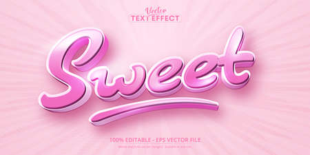 Sweet text, cartoon style editable text effectのイラスト素材
