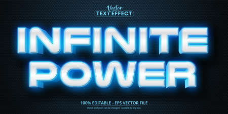 Infinite power text, neon style editable text effectのイラスト素材