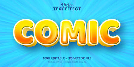 Comic text, cartoon style editable text effectのイラスト素材