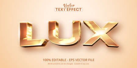Lux text, shiny golden color style editable text effectのイラスト素材