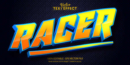 Racer text, cartoon style editable text effectのイラスト素材