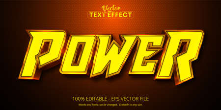 Editable text effect - power text, cartoon text styleのイラスト素材
