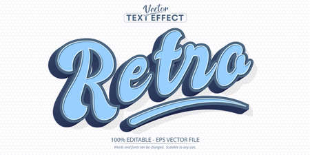 Retro text, minimalistic retro style editable text effectのイラスト素材