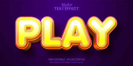 Play text, cartoon style editable text effectのイラスト素材