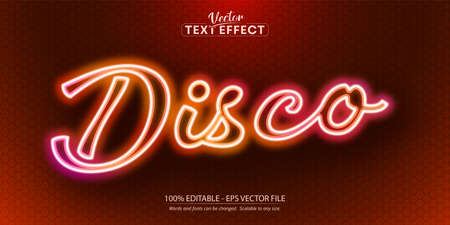 Disco text, neon style editable text effectのイラスト素材
