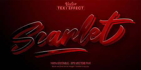 Scarlet text, minimalistic and calligraphic style editable text effectのイラスト素材