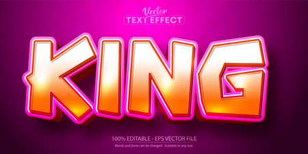 King text, cartoon style editable text effectのイラスト素材