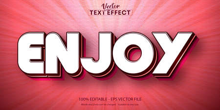 Enjoy text, cartoon style editable text effectのイラスト素材