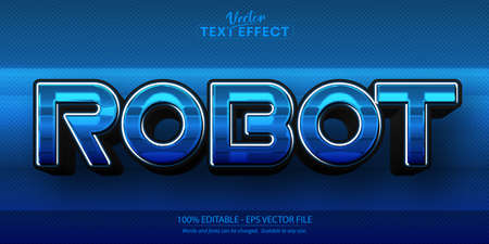 Robot text, blue color editable text effectのイラスト素材
