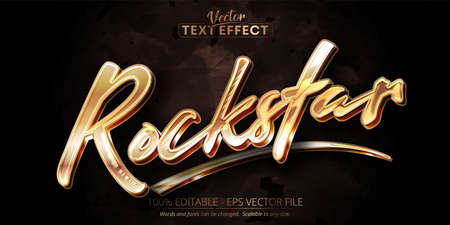 Gold text effect, editable shiny gold color text style on dark textured backgroundのイラスト素材
