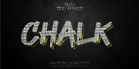 Editable text effect, chalk theme text style on blackboard backgroundのイラスト素材