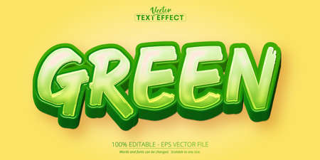 Cartoon text effect, editable green text and comic text styleのイラスト素材
