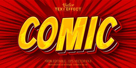Cartoon text effect, editable comic text and comic text style