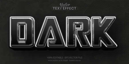Black, dark text effect, silver and black color editable text styleのイラスト素材