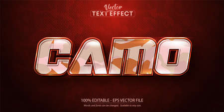 Camo text, cartoon style editable text effectのイラスト素材