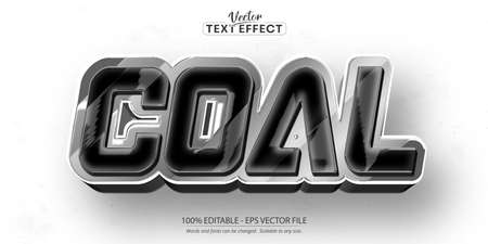 Coal text, silver and shiny black style editable text effectのイラスト素材
