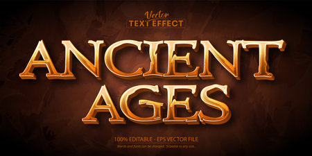 Ancient text effect, editable 3d medieval and battle text styleのイラスト素材