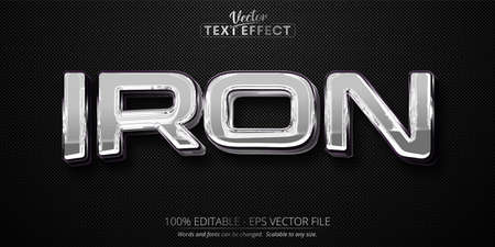 Iron text effect, editable metallic silver text styleのイラスト素材