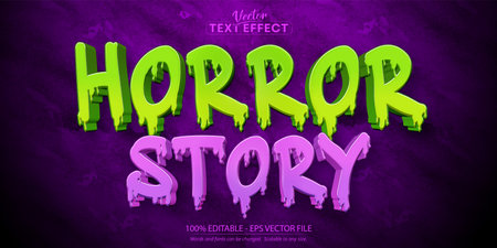 Halloween text effect, editable horror story cartoon text styleのイラスト素材