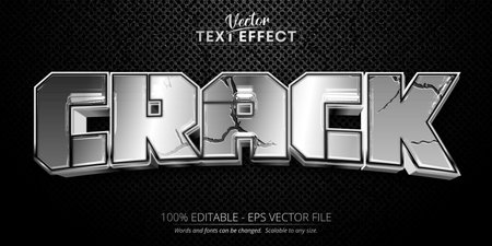 Crack stone text effect, editable rock and fracture text styleのイラスト素材