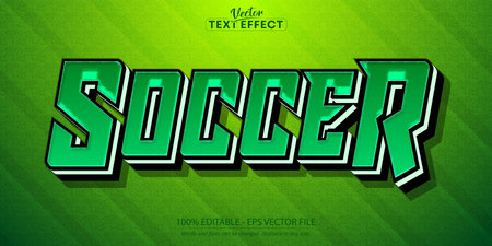 Soccer text effect, editable sport and team text styleのイラスト素材