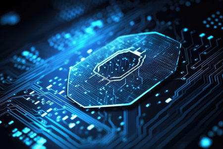 Security and data protection in technological development imageの素材