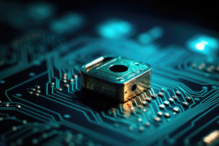 Security and data protection in technological development imageの素材