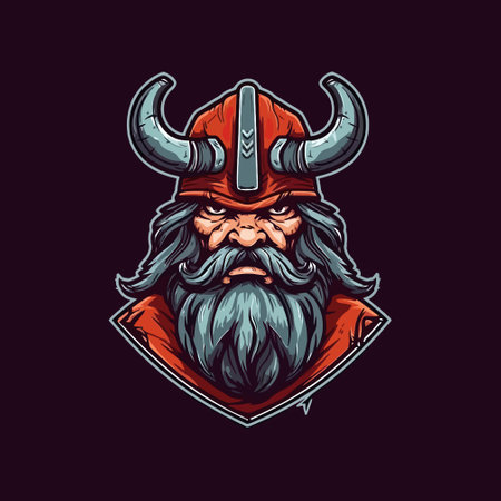 A logo of a viking, designed in esports illustration style mascot logoのイラスト素材