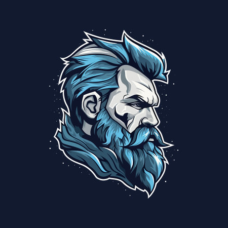 A logo of a barber shop, handsome man head, designed in esports illustration style mascot logoのイラスト素材