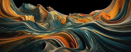 The shape of an abstract piece of fabric, futuristic chromatic waves background with Generative AIの素材