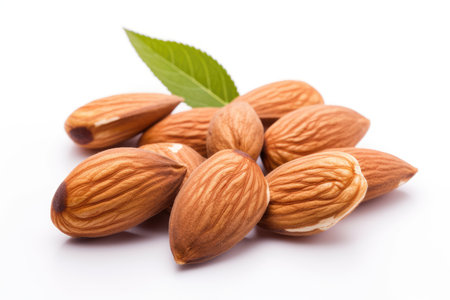 Almond isolated on white background image. Generative AIの素材