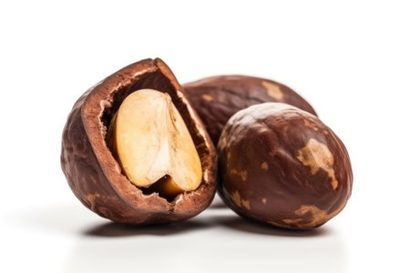 Brazil nut isolated on white background. with Generative AIの素材