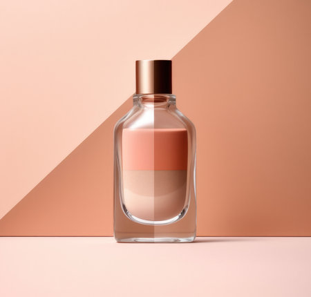 An acrylic bottle mockup with skin foundation with Generative AIの素材