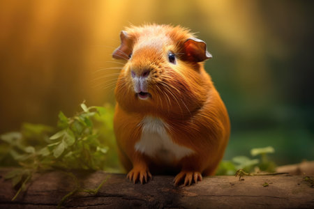 Close-up photo of guinea pig animal. wildlife photography with Generative AIの素材