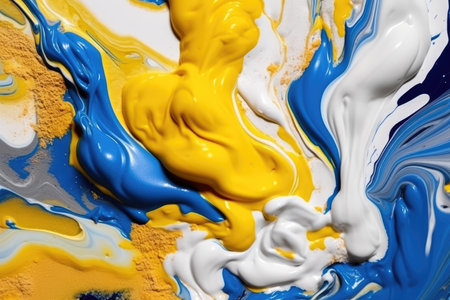 Abstract wavy colorful background with Generative AIの素材