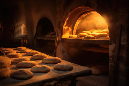 The glowing warmth of a traditional bread oven. Generative AIの素材