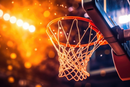Close-up photo of basketball hoop Generative aiの素材