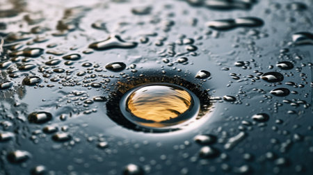 A drop of water in a lake. Generative AIの素材