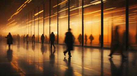 A crowded street with a diversity of people. Generative AIの素材