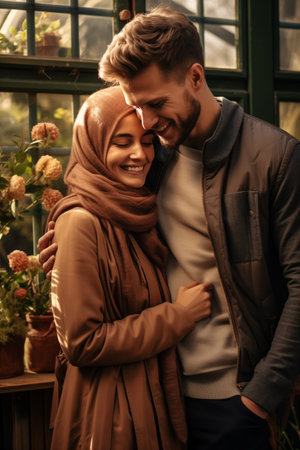 Photo of Muslim couple having emotional momentsの素材
