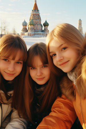 Group of friends of little girls.の素材