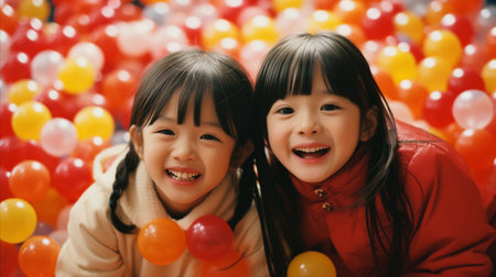 Photo of young Asian children.の素材