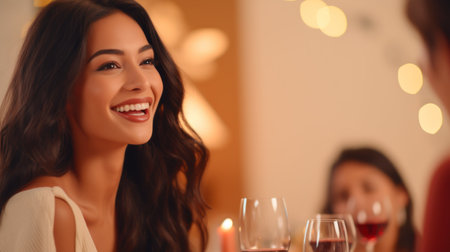 Group of girlfriends having a drink together. Generative AIの素材