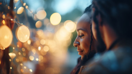 Couple sharing a romantic moment. Generative AIの素材