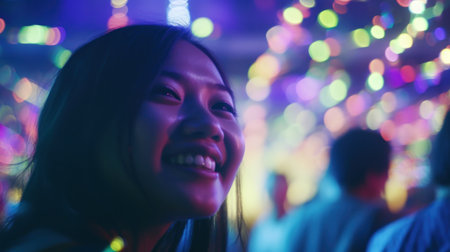 Asian girls having fun together in a club. Generative AIの素材