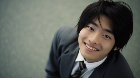 Asian male student photo. Generative AIの素材