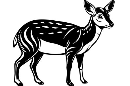 A deer is standing in front of a white backgroundのイラスト素材