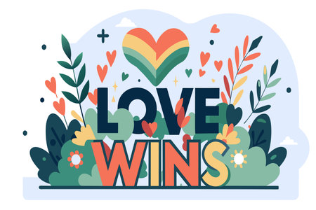A vibrant, graphic representation celebrating equality and love.のイラスト素材
